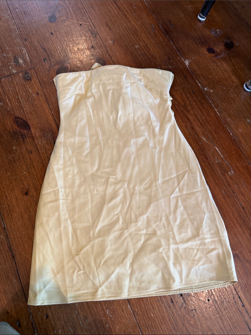 Peppermayo Strapless Butter Yellow Mini Dress